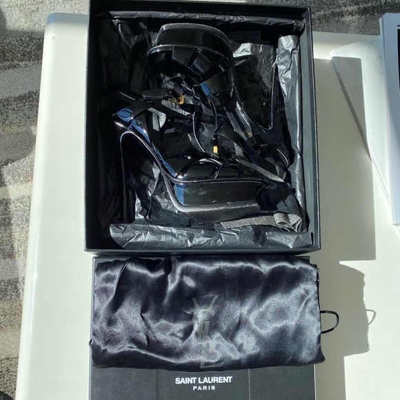 Saint Laurent TRIBUTE PLATFORM SANDALS PATENT US 6 - Picture 10 of 16